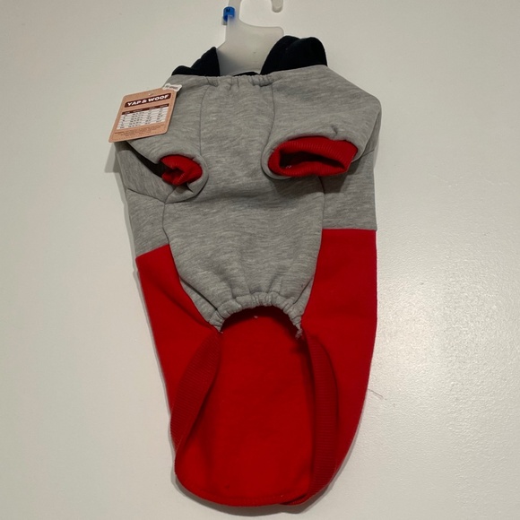 Alpine Crew Red Gray & Navy Dog Hoodie Sweatshirt - Picture 7 of 9